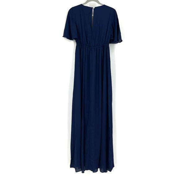 Show Me Your MuMu Emily Maxi Dress Rich Navy Crisp Small NWT - Picture 5 of 9